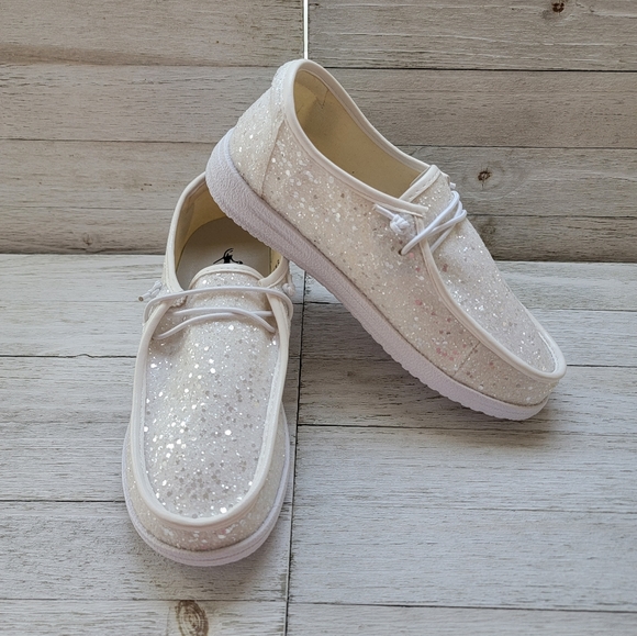 Corkys Shoes Corkys Kayak White Glitter Sneakers Poshmark